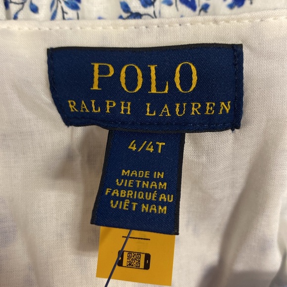 NWT polo Ralph Lauren floral linen cotton wide leg sleeveless jumpsuit 4/4t - Picture 6 of 9